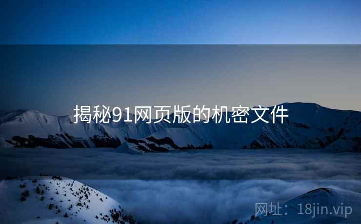 揭秘91网页版的机密文件