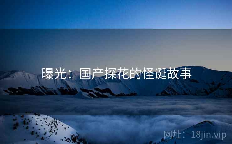 曝光:国产探花的怪诞故事 曝光:国产探花的怪诞故事